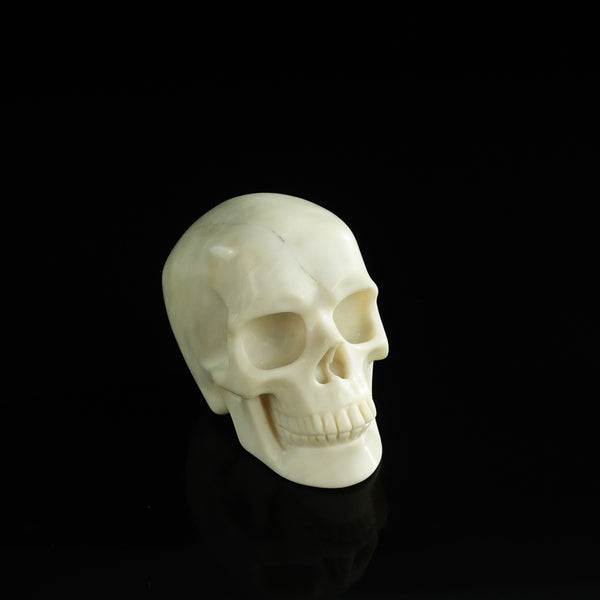 3.0" Ivory Jade Crystal Skull Carving - Unique Piece #IJ09 - alternate view