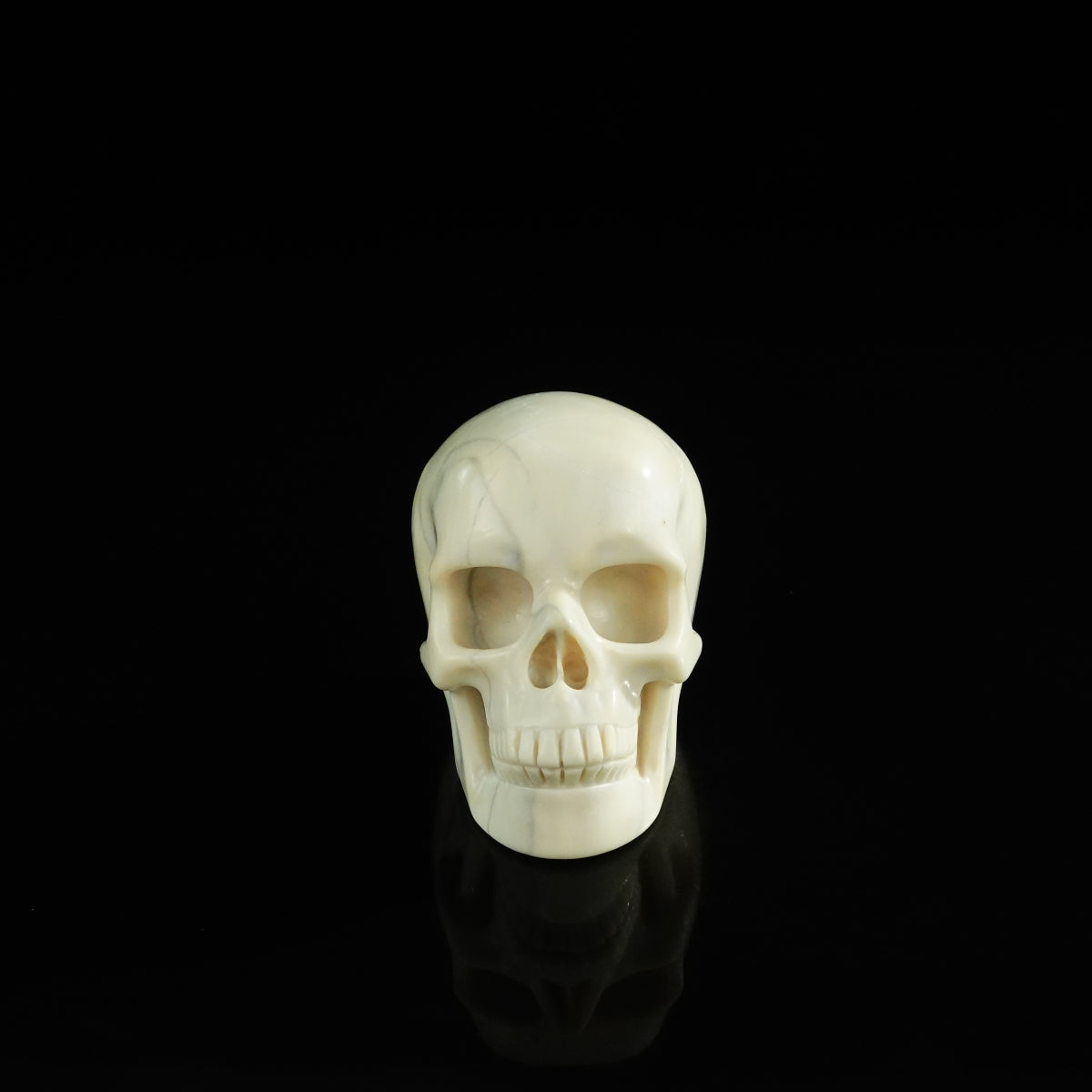 3.0" Ivory Jade Crystal Skull Carving - Unique Piece #IJ10