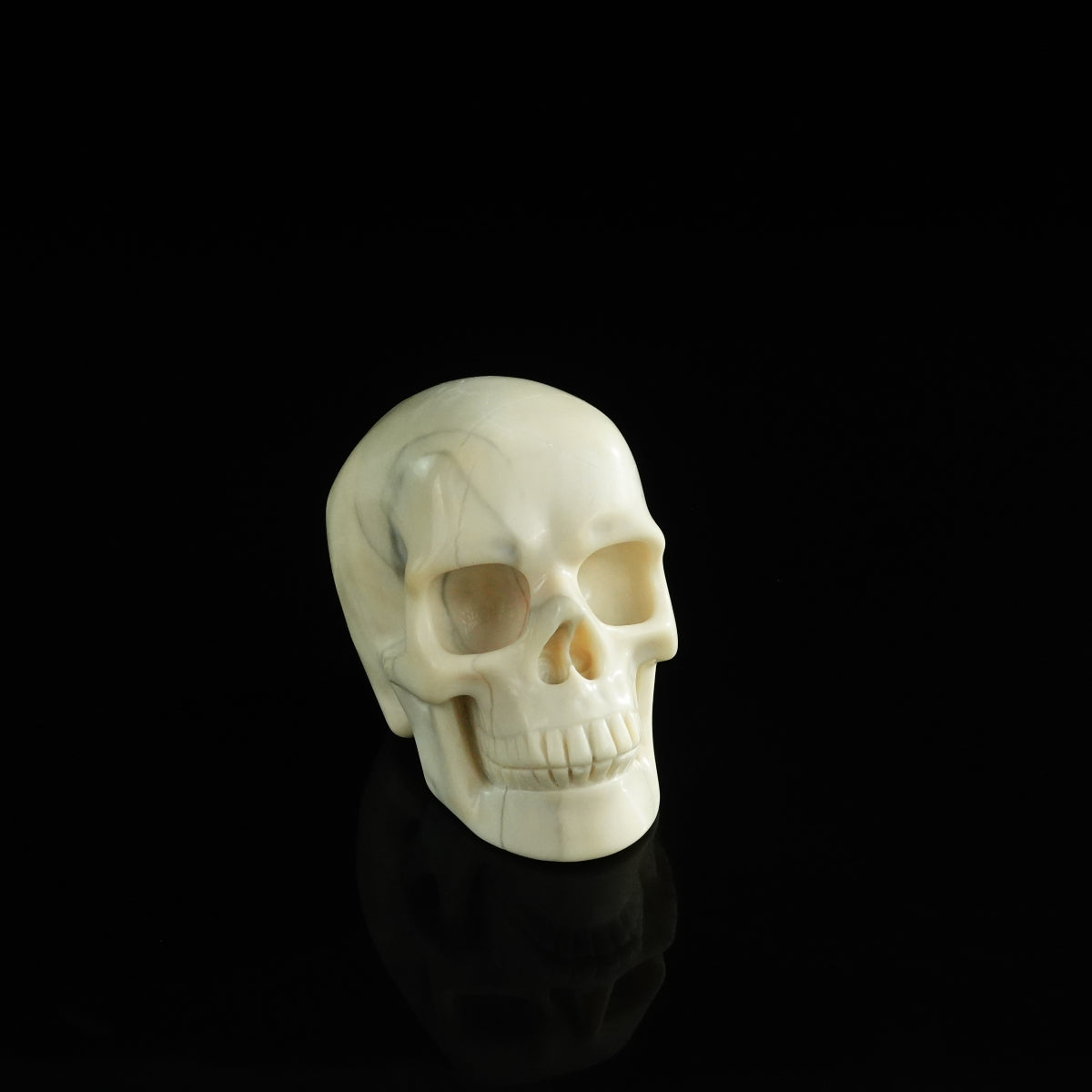 3.0" Ivory Jade Crystal Skull Carving - Unique Piece #IJ10
