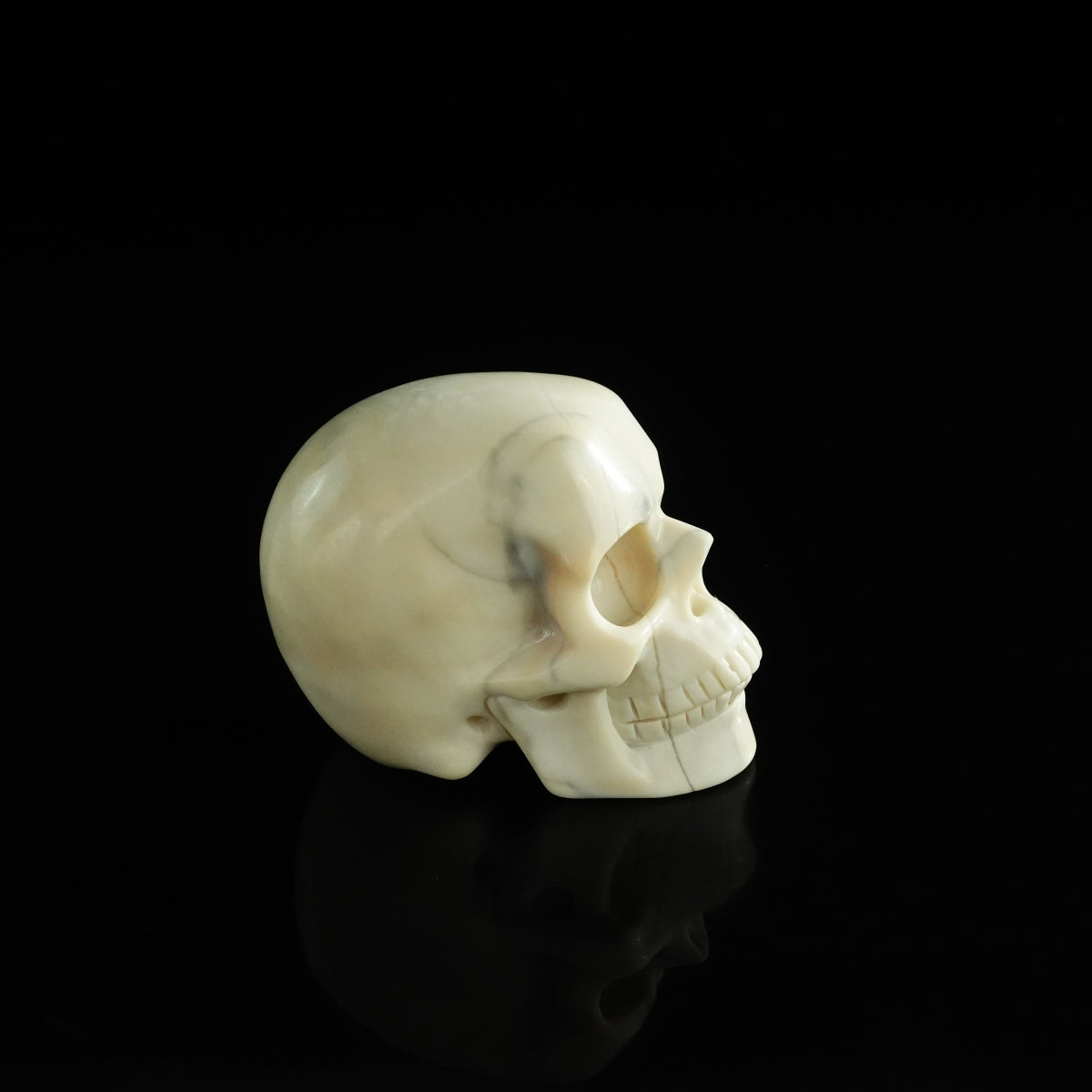 3.0" Ivory Jade Crystal Skull Carving - Unique Piece #IJ10