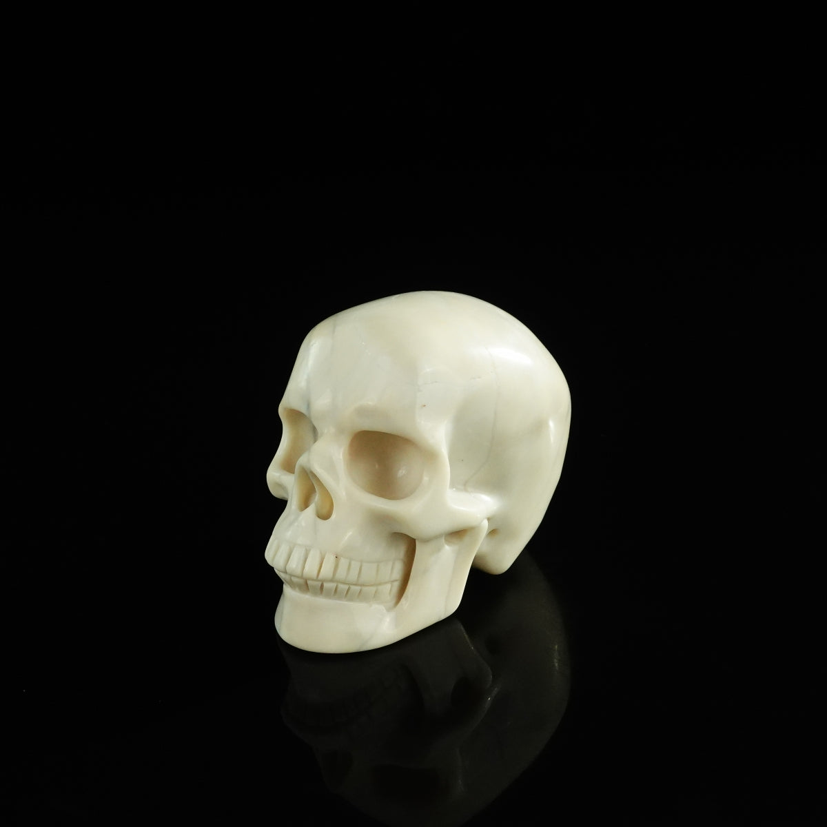 3.0" Ivory Jade Crystal Skull Carving - Unique Piece #IJ10