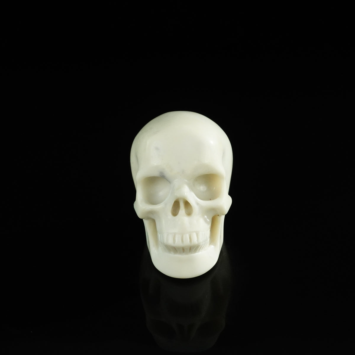 3.0" Ivory Jade Crystal Skull Carving - Unique Piece #IJ11