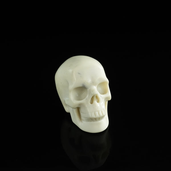 3.0" Ivory Jade Crystal Skull Carving - Unique Piece #IJ11 - alternate view