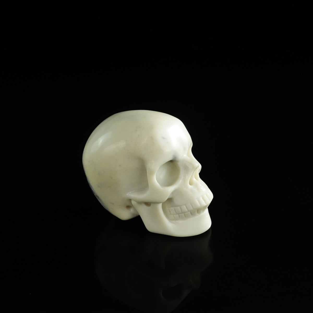 3.0" Ivory Jade Crystal Skull Carving - Unique Piece #IJ11