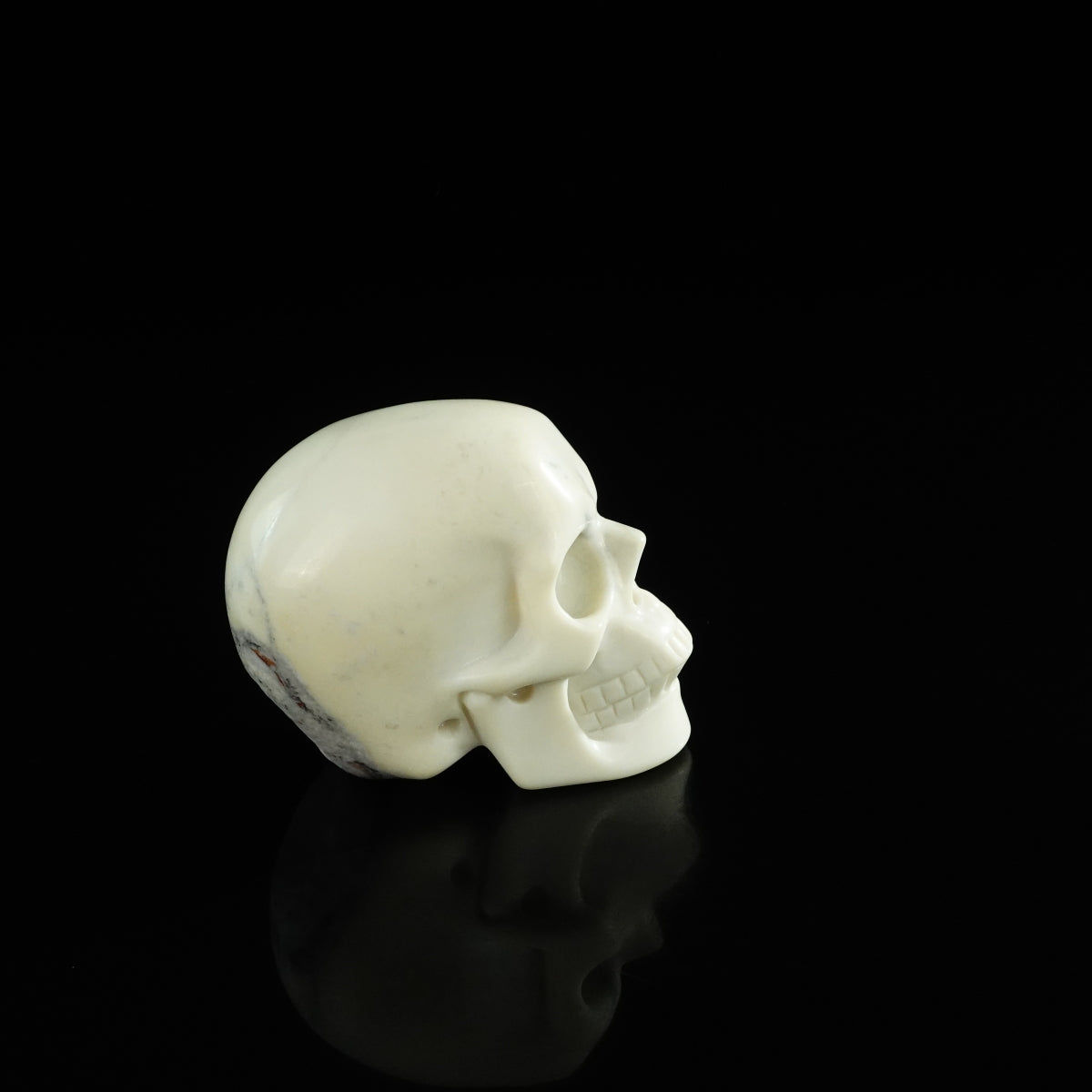 3.0" Ivory Jade Crystal Skull Carving - Unique Piece #IJ11