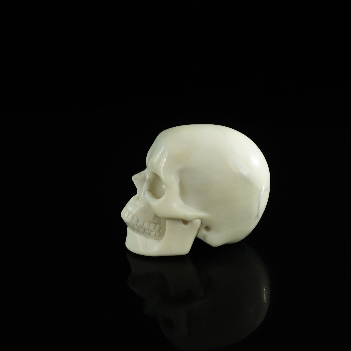 3.0" Ivory Jade Crystal Skull Carving - Unique Piece #IJ11