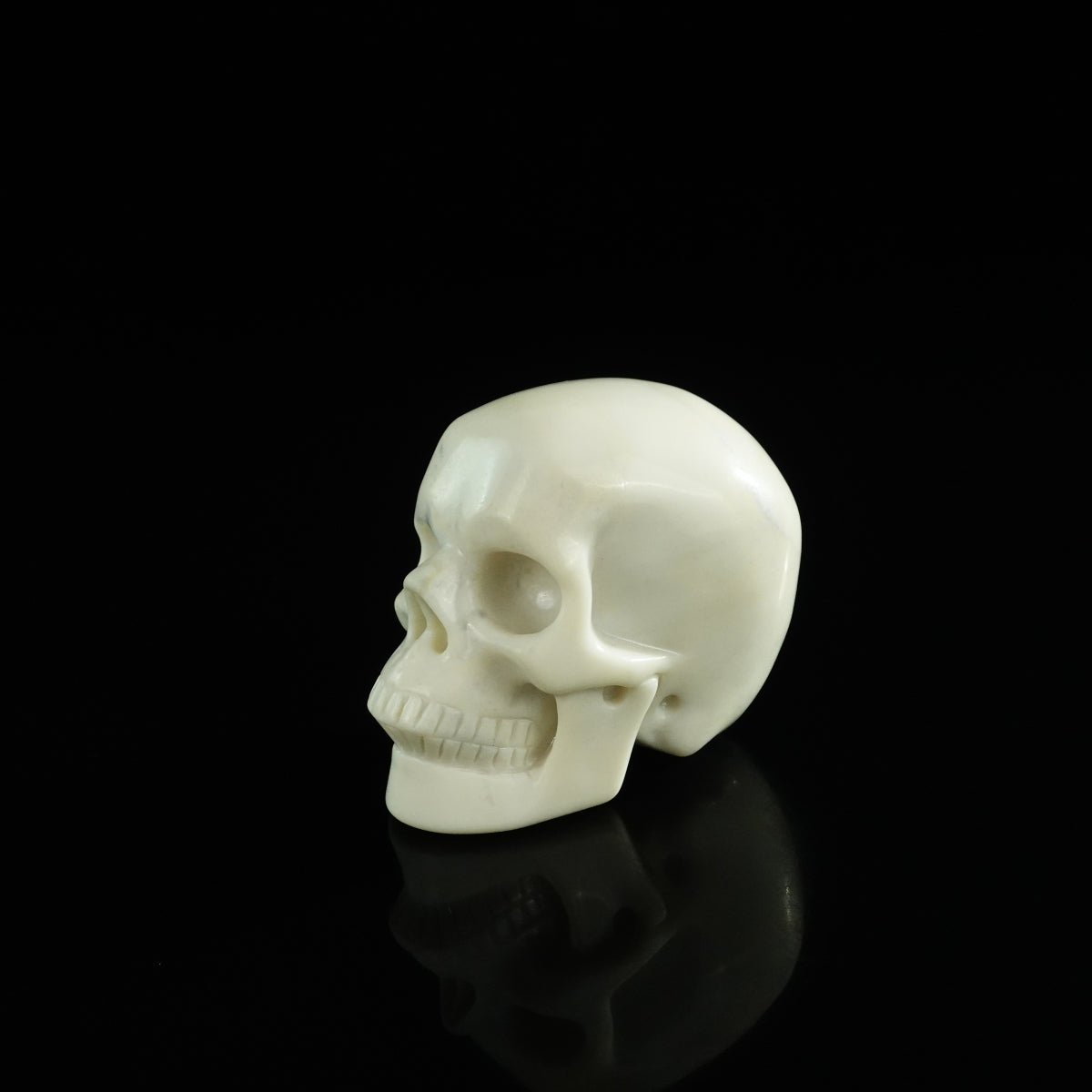 3.0" Ivory Jade Crystal Skull Carving - Unique Piece #IJ11