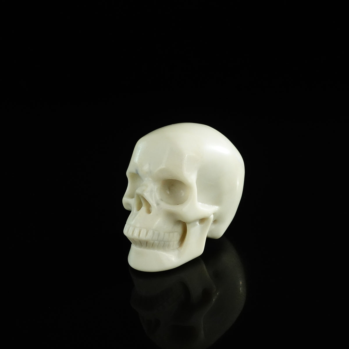 3.0" Ivory Jade Crystal Skull Carving - Unique Piece #IJ11