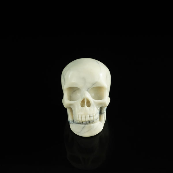 3.0" Ivory Jade Crystal Skull Carving - Unique Piece #IJ12