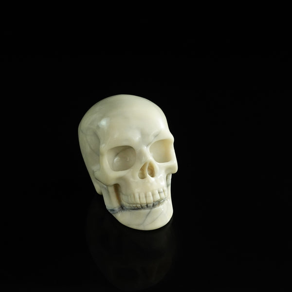 3.0" Ivory Jade Crystal Skull Carving - Unique Piece #IJ12 - alternate view