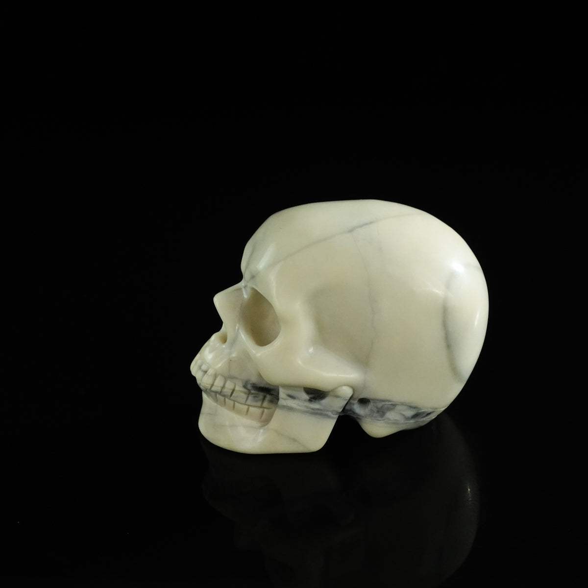 3.0" Ivory Jade Crystal Skull Carving - Unique Piece #IJ12