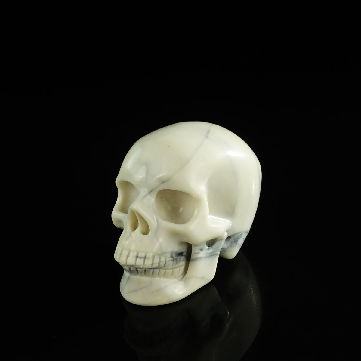3.0" Ivory Jade Crystal Skull Carving - Unique Piece #IJ12