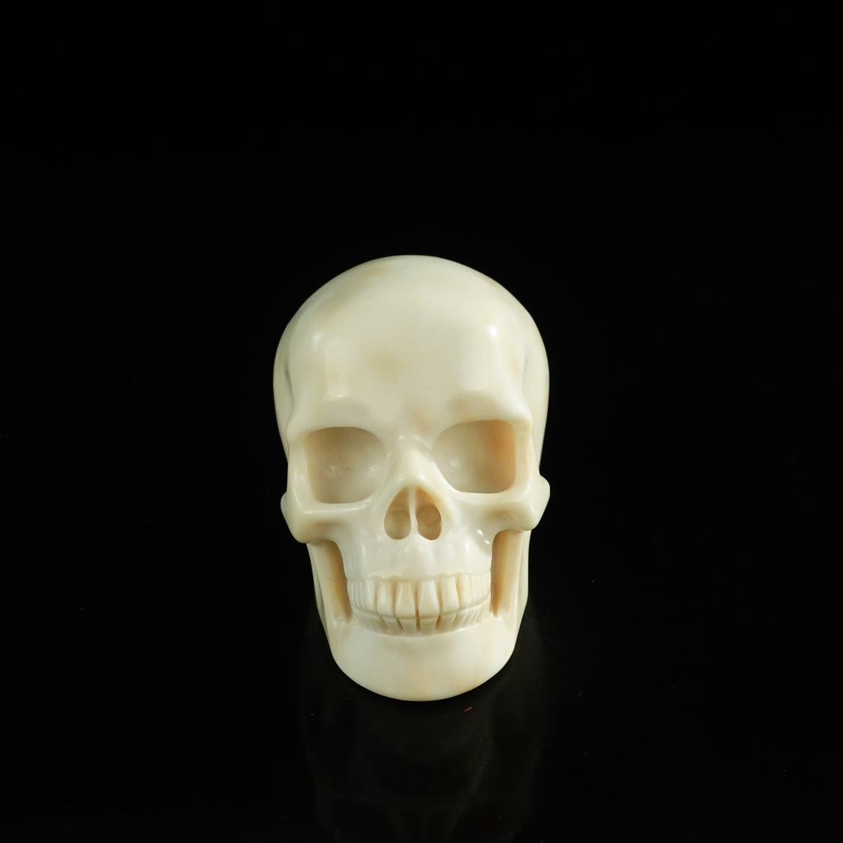3.0" Ivory Jade Crystal Skull Carving - Unique Piece #IJ13