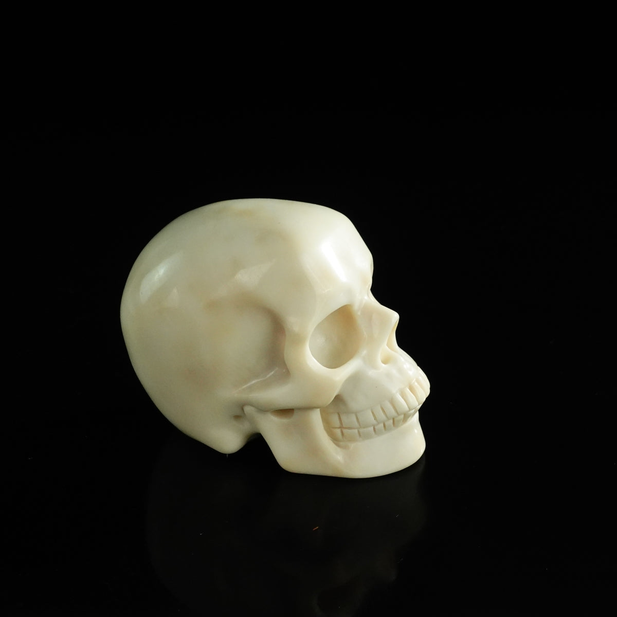 3.0" Ivory Jade Crystal Skull Carving - Unique Piece #IJ13