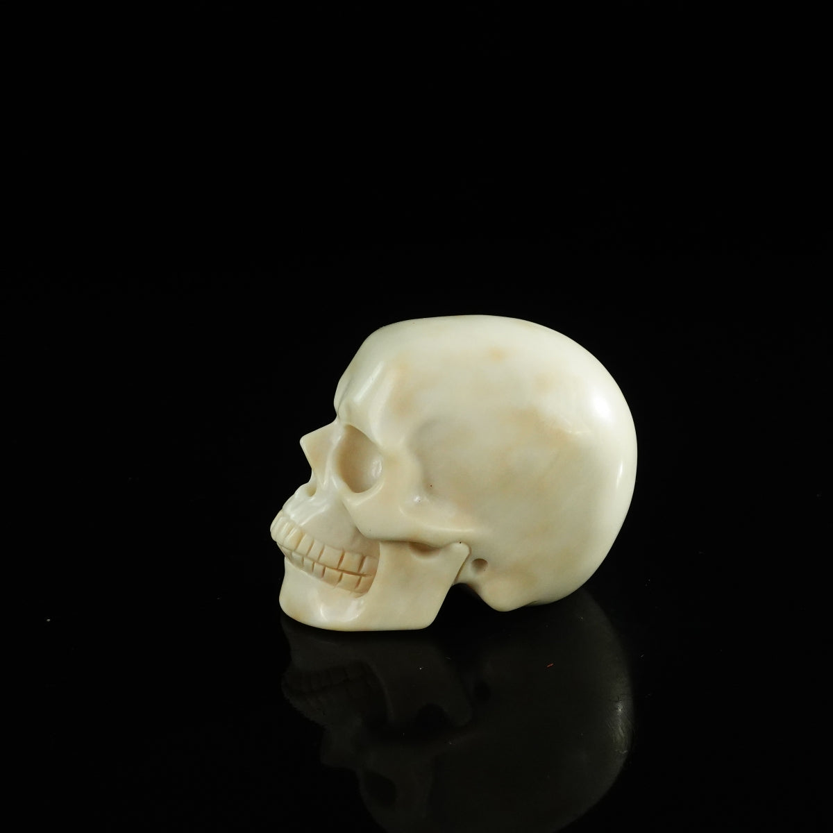3.0" Ivory Jade Crystal Skull Carving - Unique Piece #IJ13