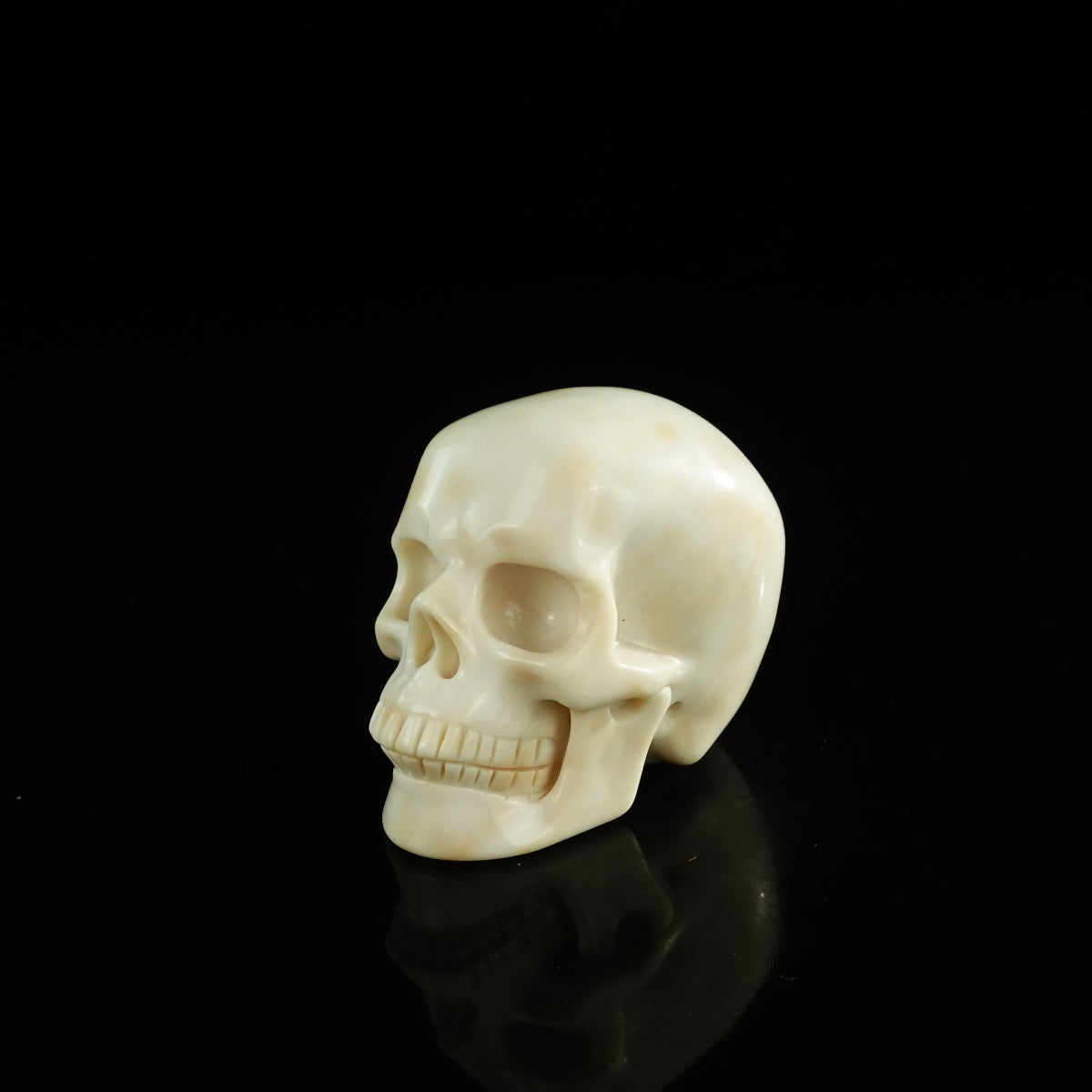3.0" Ivory Jade Crystal Skull Carving - Unique Piece #IJ13