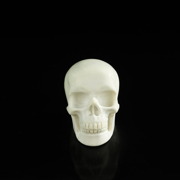 3.0" Ivory Jade Crystal Skull Carving - Unique Piece #IJ14