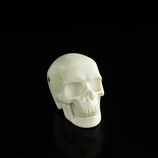 3.0" Ivory Jade Crystal Skull Carving - Unique Piece #IJ14 - alternate view