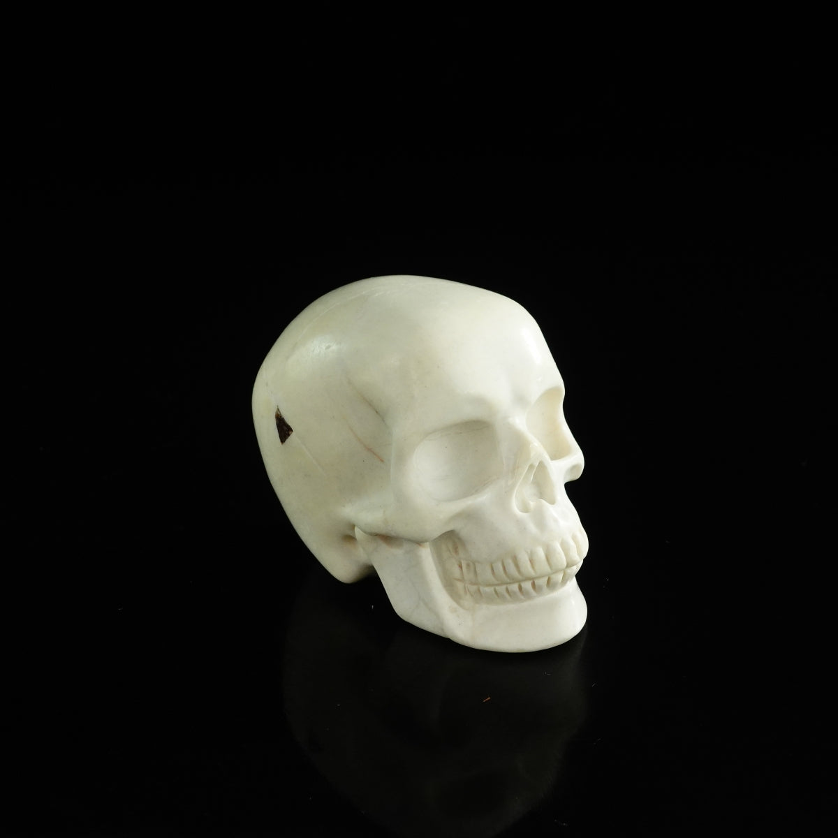 3.0" Ivory Jade Crystal Skull Carving - Unique Piece #IJ14