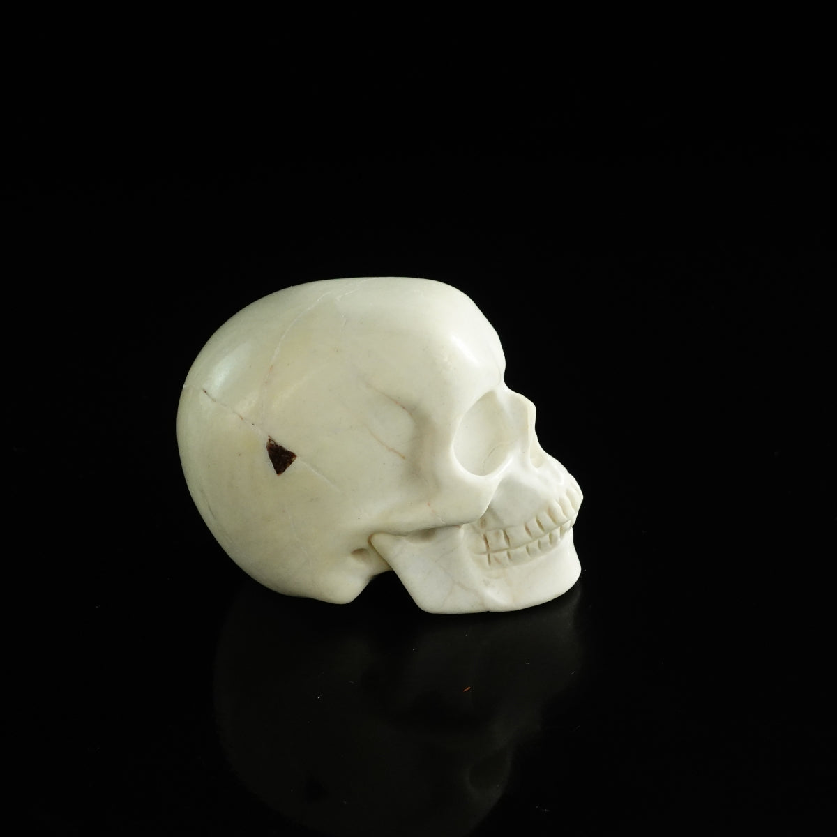 3.0" Ivory Jade Crystal Skull Carving - Unique Piece #IJ14
