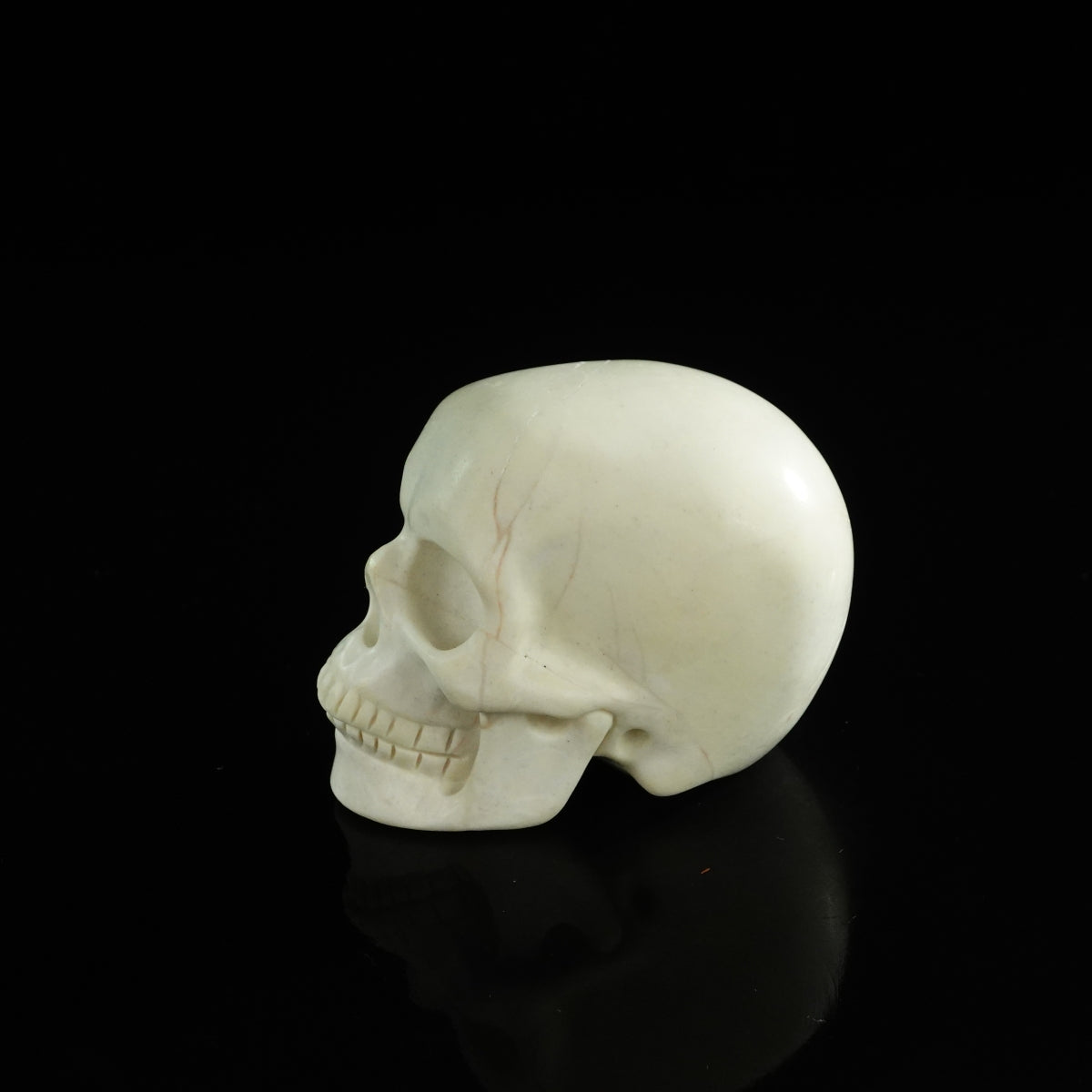 3.0" Ivory Jade Crystal Skull Carving - Unique Piece #IJ14