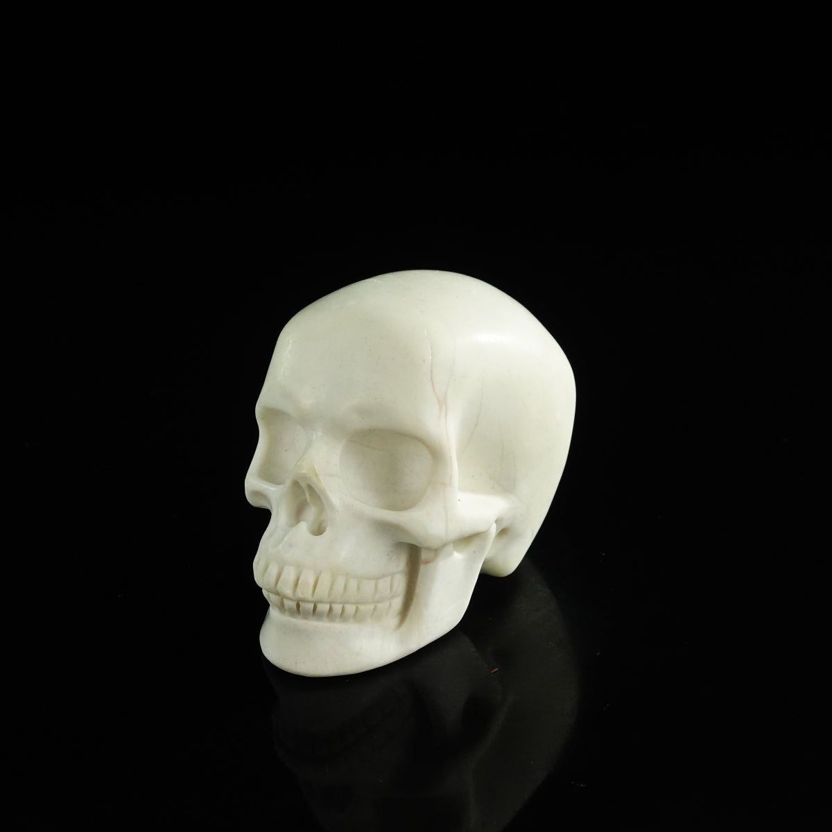 3.0" Ivory Jade Crystal Skull Carving - Unique Piece #IJ14