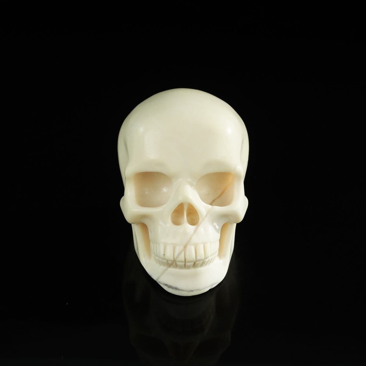 3.0" Ivory Jade Crystal Skull Carving - Unique Piece #IJ15
