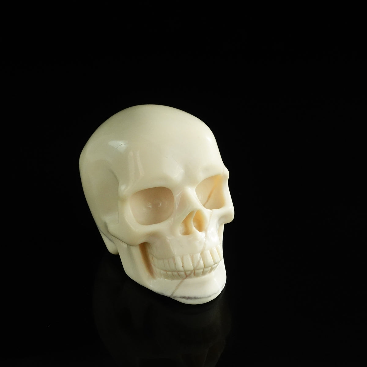 3.0" Ivory Jade Crystal Skull Carving - Unique Piece #IJ15
