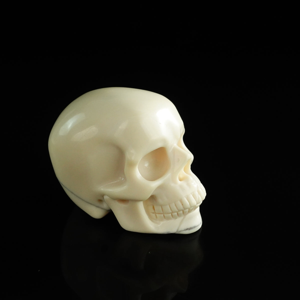 3.0" Ivory Jade Crystal Skull Carving - Unique Piece #IJ15