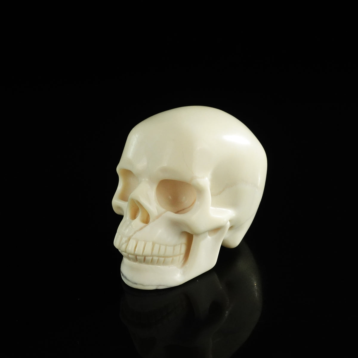 3.0" Ivory Jade Crystal Skull Carving - Unique Piece #IJ15