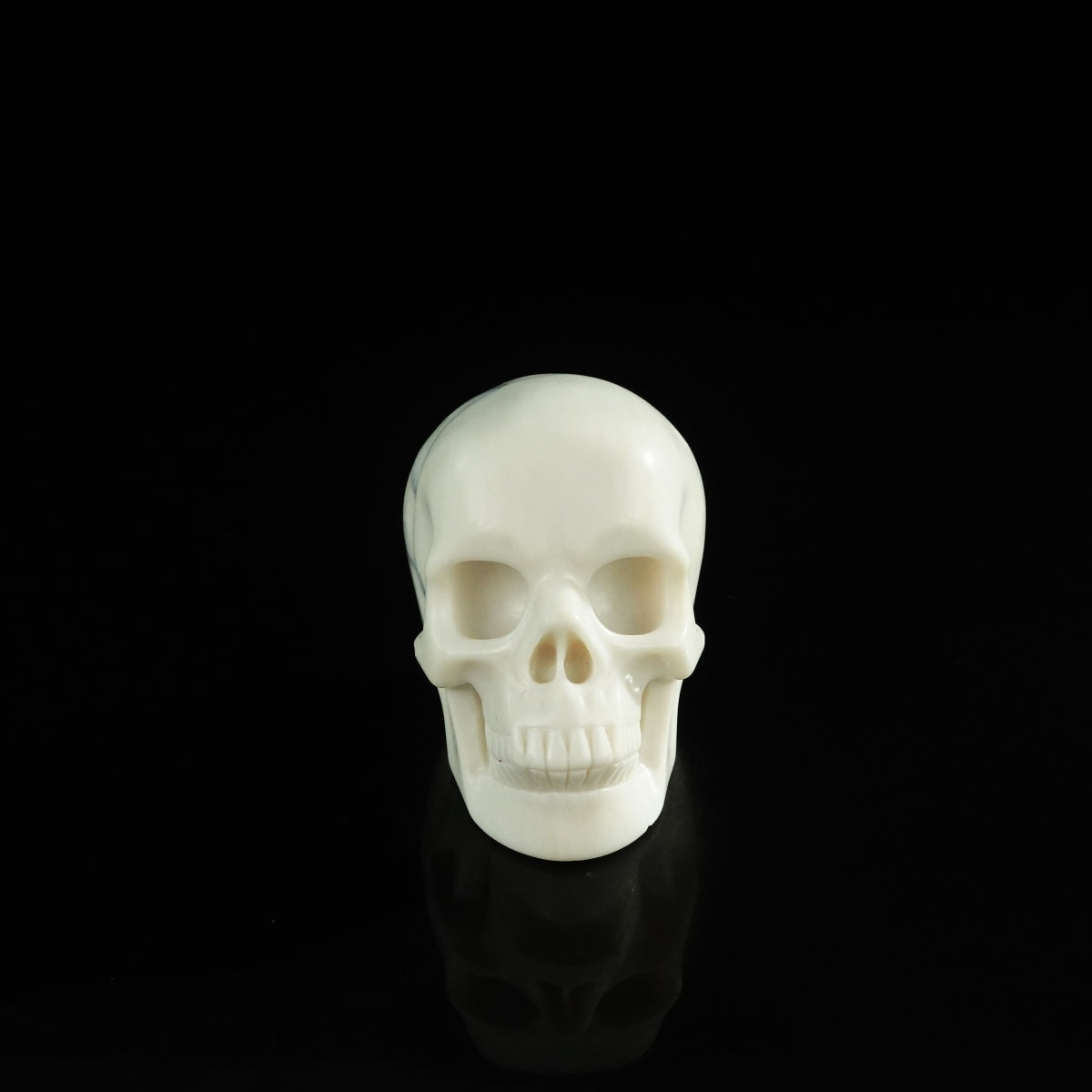 3.0" Ivory Jade Crystal Skull Carving - Unique Piece #IJ16