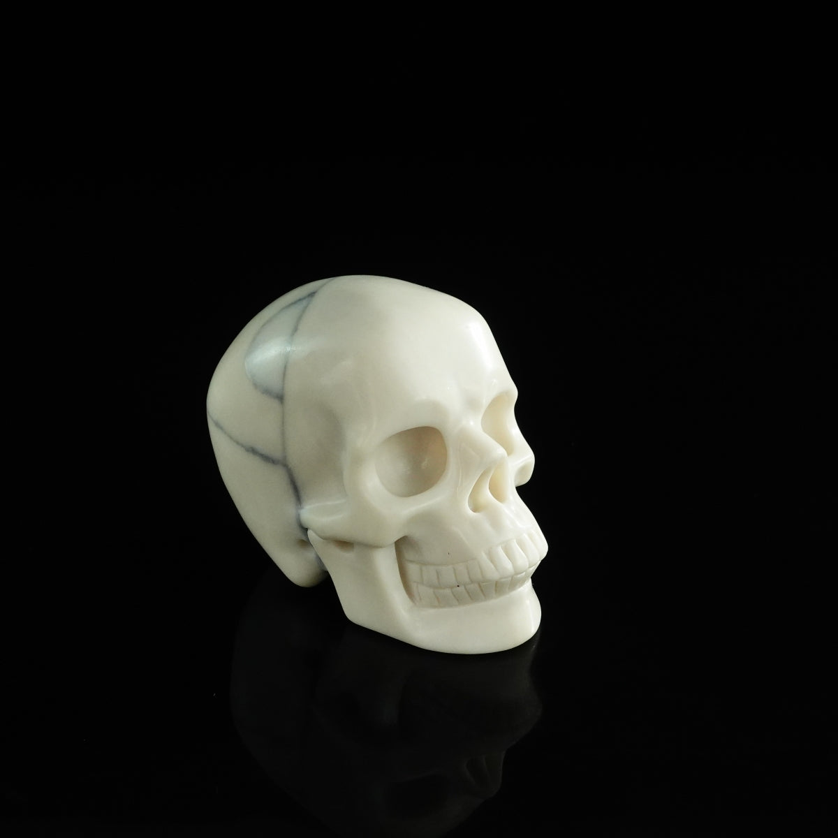 3.0" Ivory Jade Crystal Skull Carving - Unique Piece #IJ16