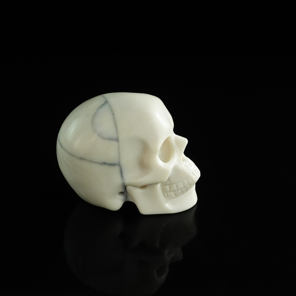 3.0" Ivory Jade Crystal Skull Carving - Unique Piece #IJ16
