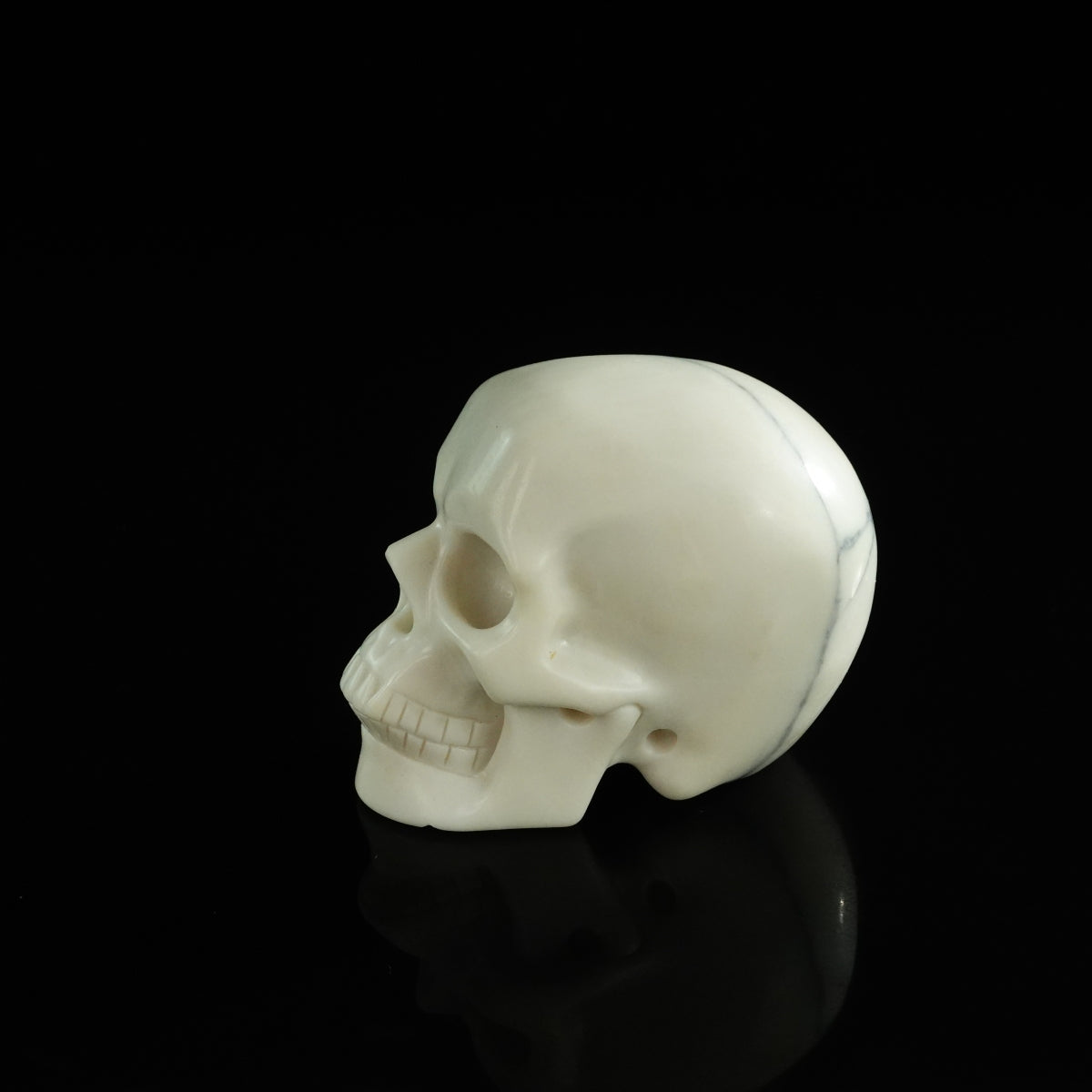 3.0" Ivory Jade Crystal Skull Carving - Unique Piece #IJ16