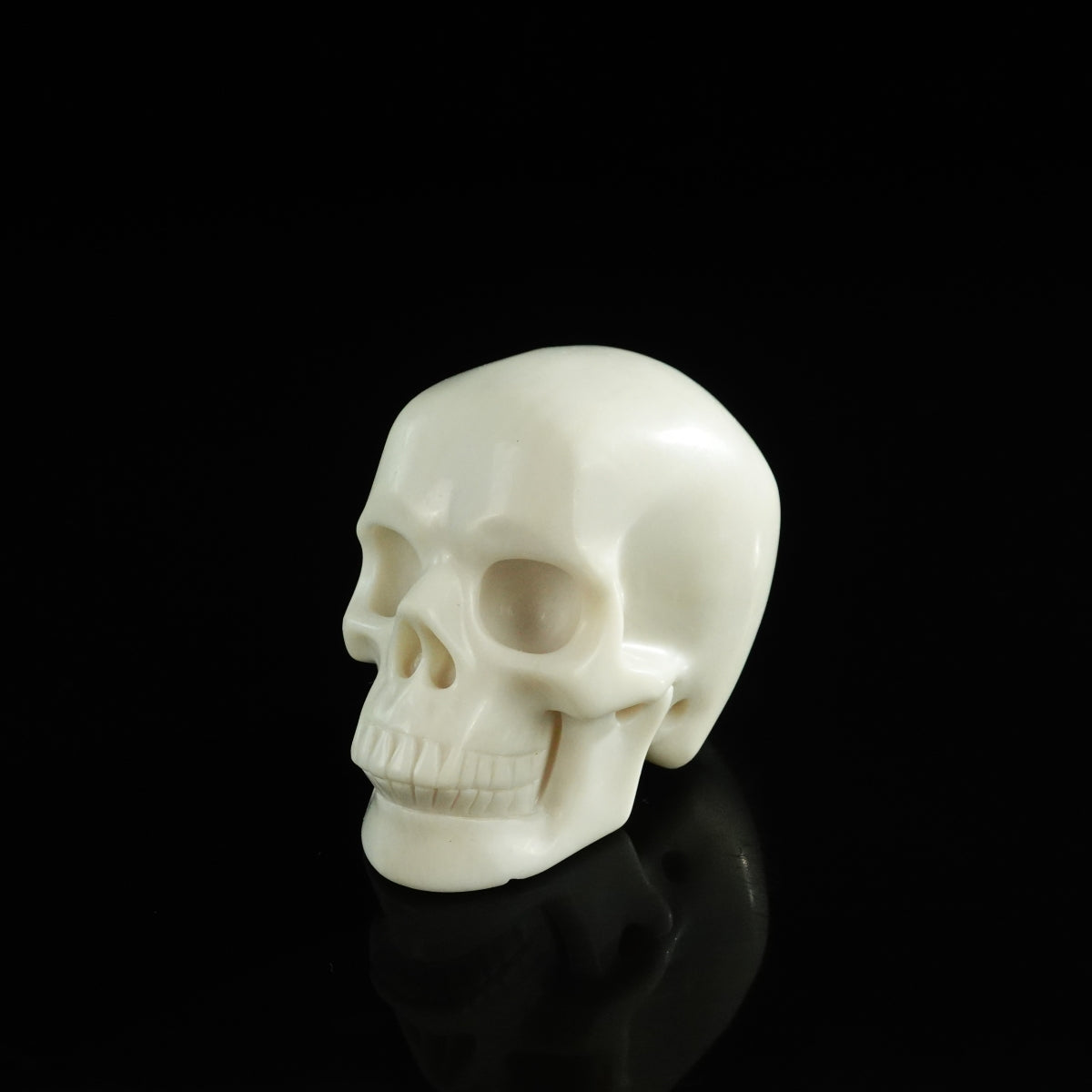 3.0" Ivory Jade Crystal Skull Carving - Unique Piece #IJ16