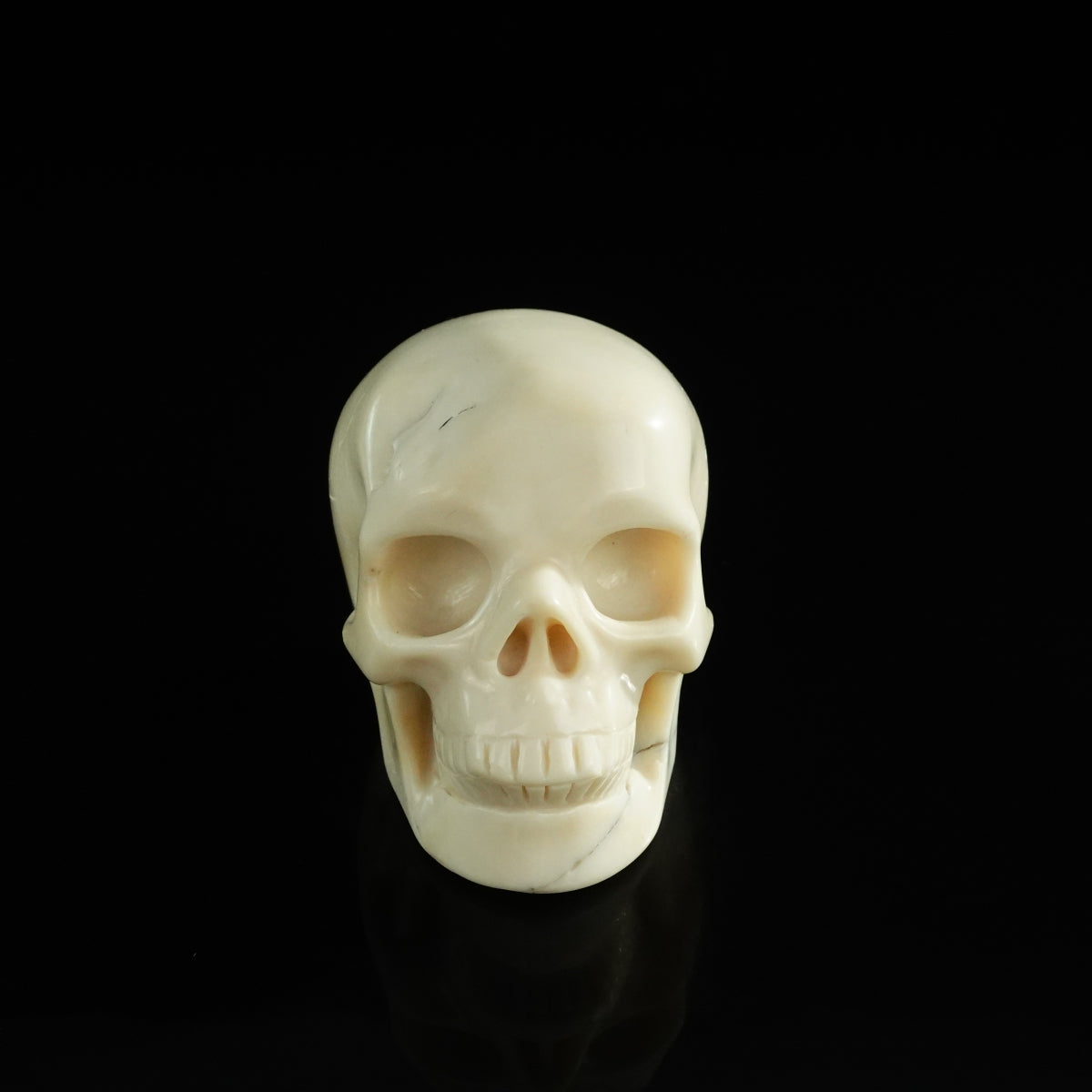 3.0" Ivory Jade Crystal Skull Carving - Unique Piece #IJ17