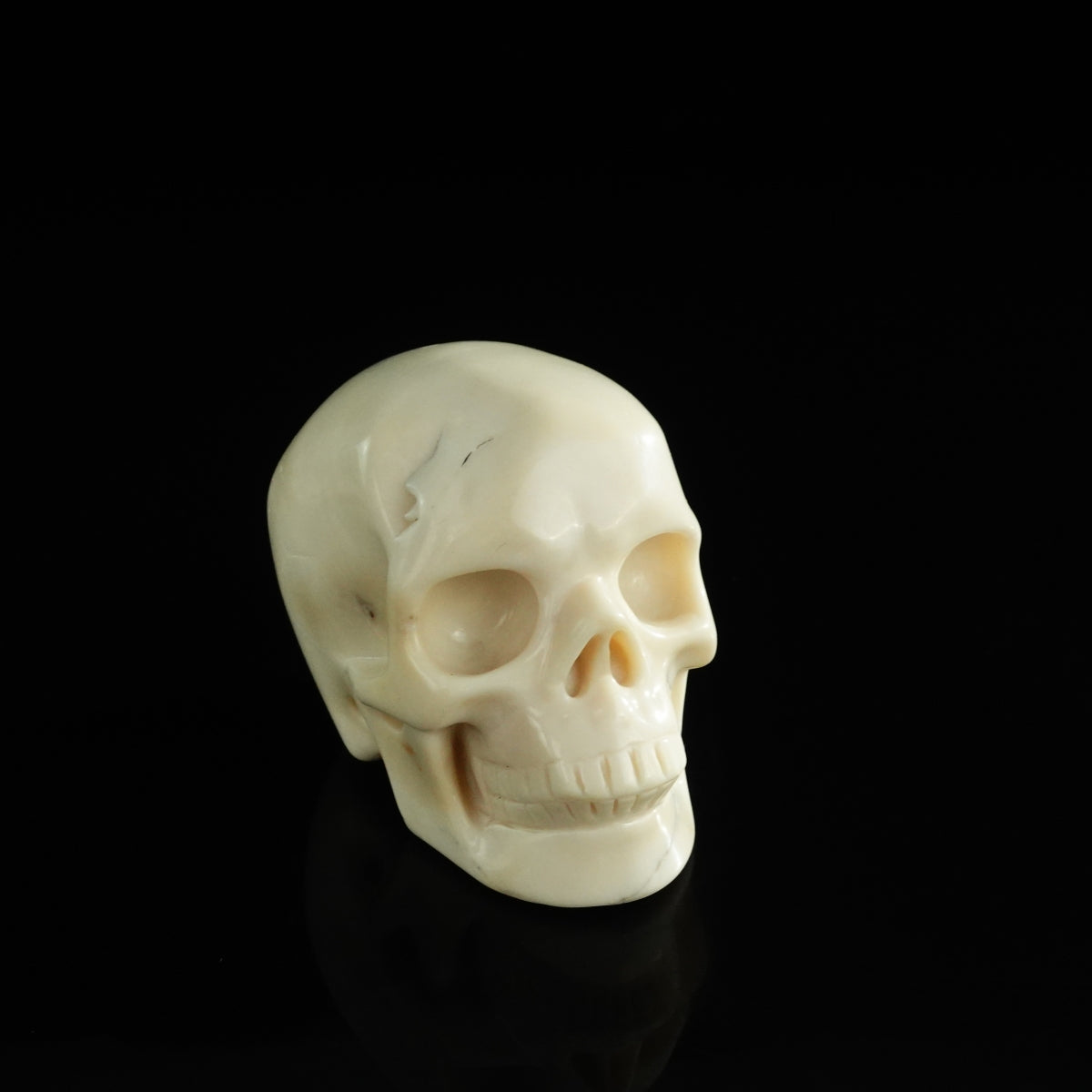 3.0" Ivory Jade Crystal Skull Carving - Unique Piece #IJ17