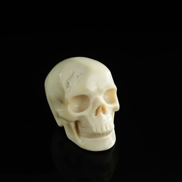 3.0" Ivory Jade Crystal Skull Carving - Unique Piece #IJ17 - alternate view