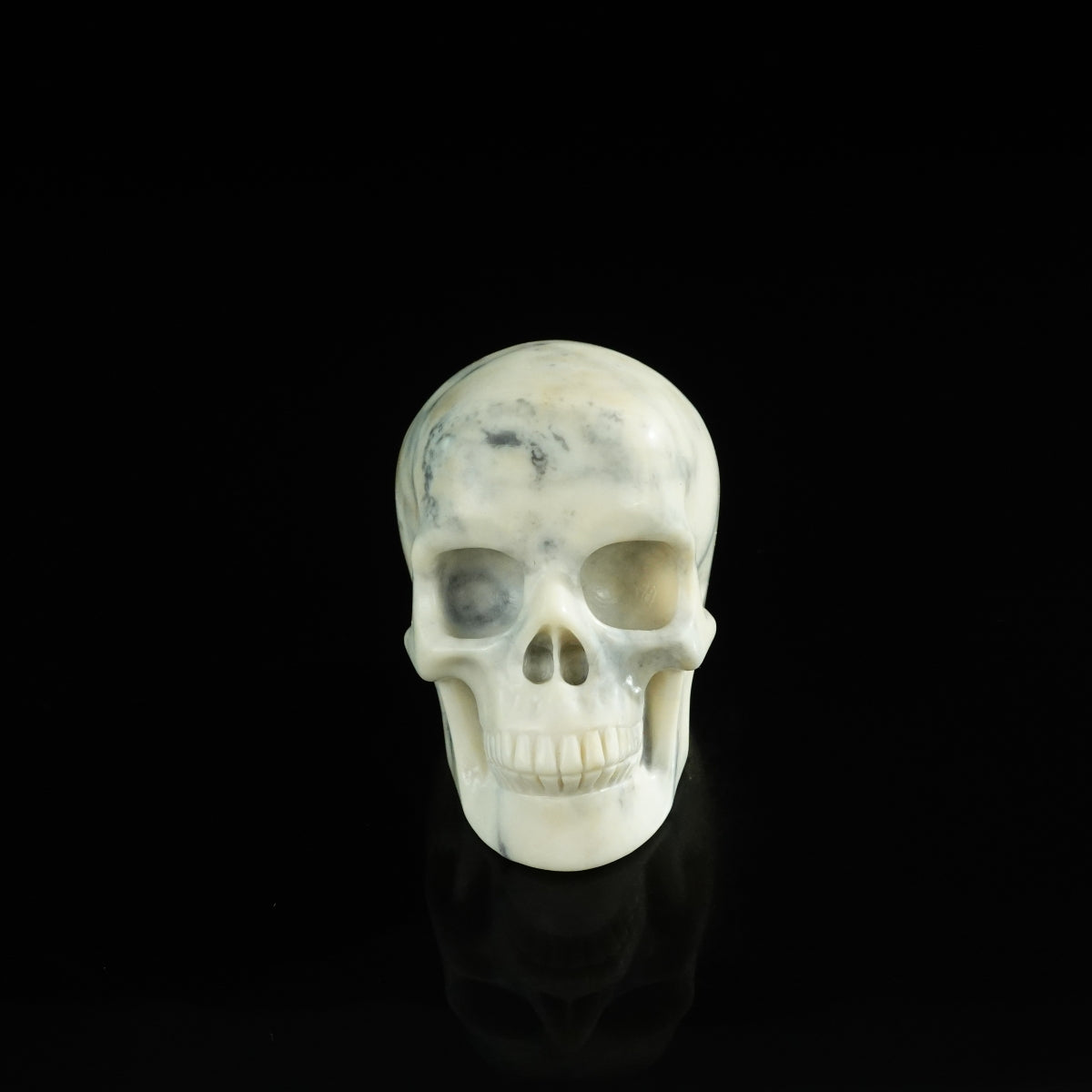3.0" Ivory Jade Crystal Skull Carving - Unique Piece #IJ18