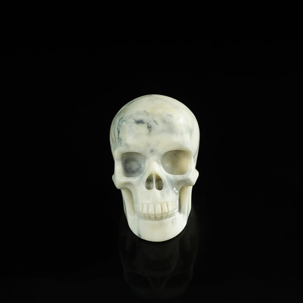 3.0" Ivory Jade Crystal Skull Carving - Unique Piece #IJ18
