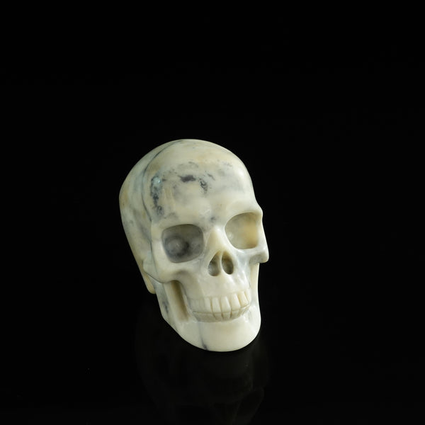 3.0" Ivory Jade Crystal Skull Carving - Unique Piece #IJ18 - alternate view