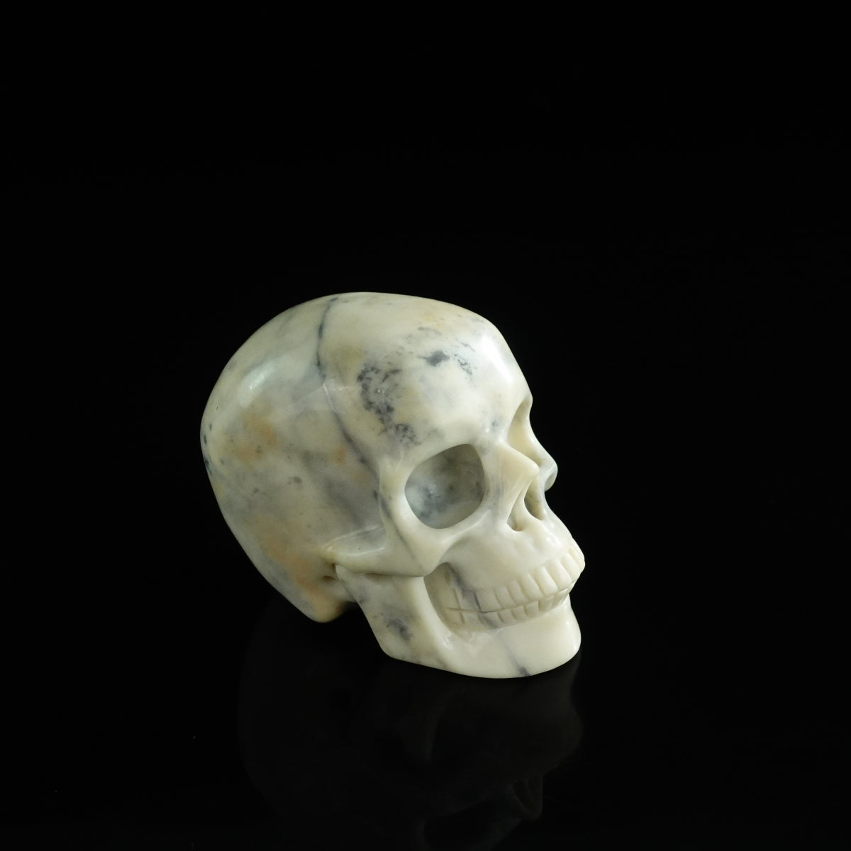 3.0" Ivory Jade Crystal Skull Carving - Unique Piece #IJ18