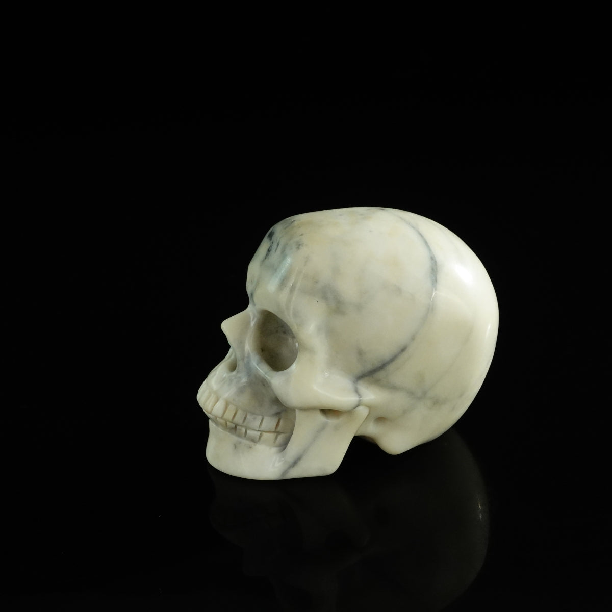 3.0" Ivory Jade Crystal Skull Carving - Unique Piece #IJ18