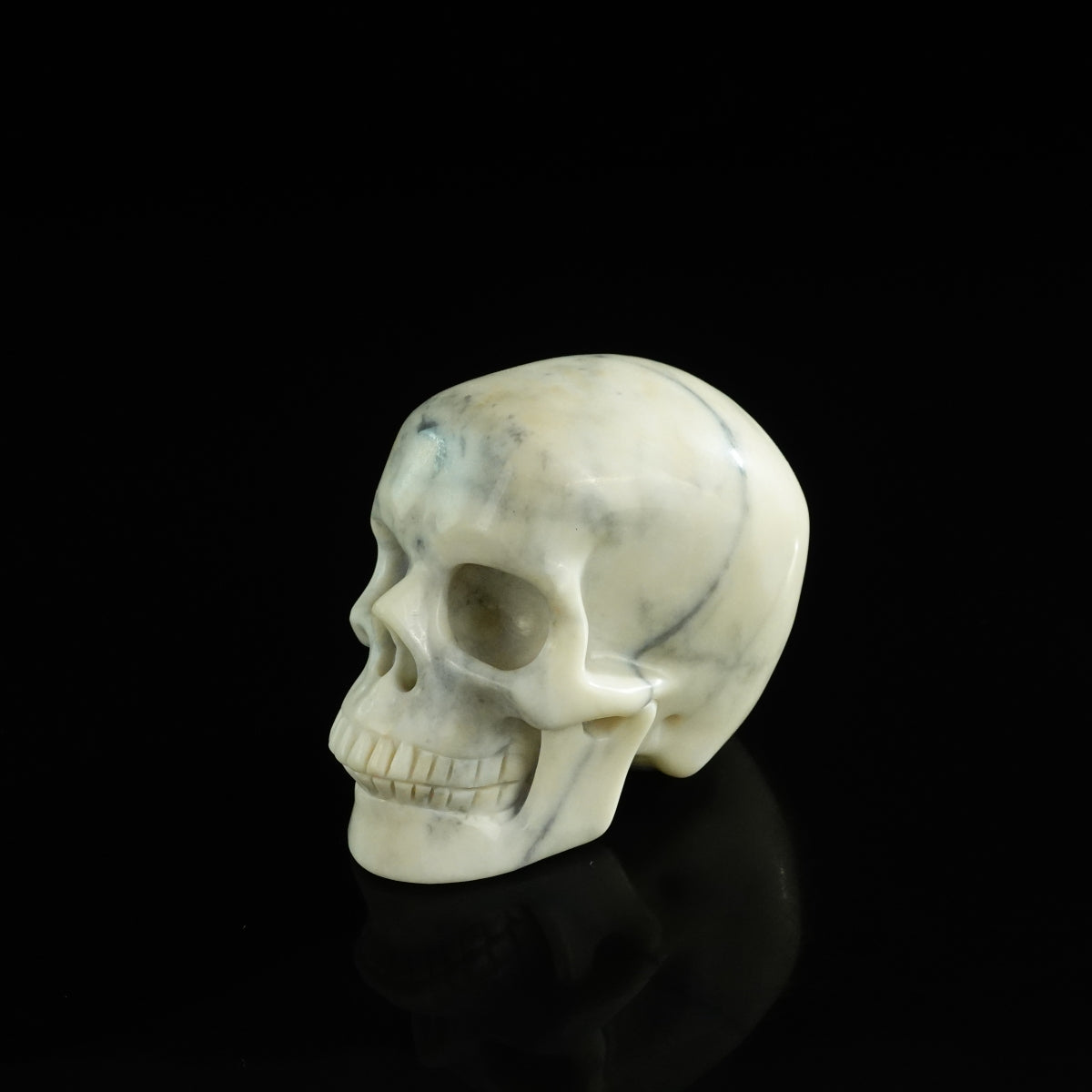 3.0" Ivory Jade Crystal Skull Carving - Unique Piece #IJ18