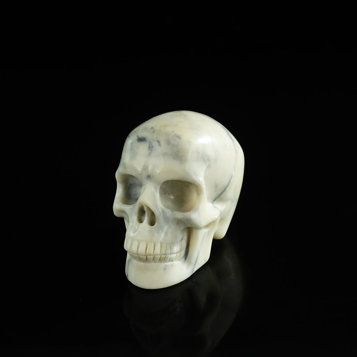 3.0" Ivory Jade Crystal Skull Carving - Unique Piece #IJ18