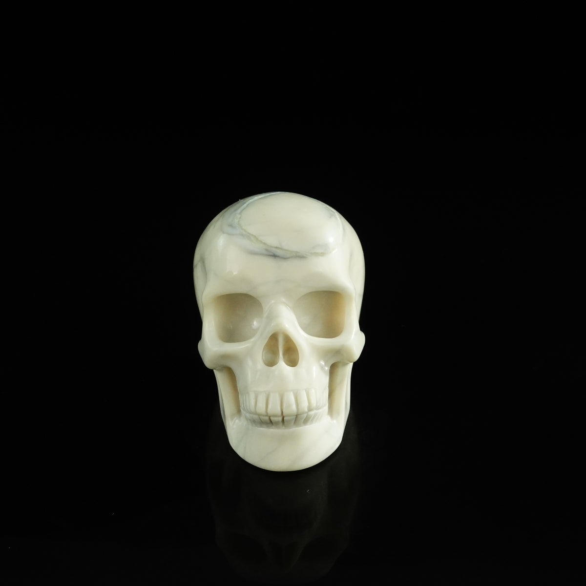 3.0" Ivory Jade Crystal Skull Carving - Unique Piece #IJ19