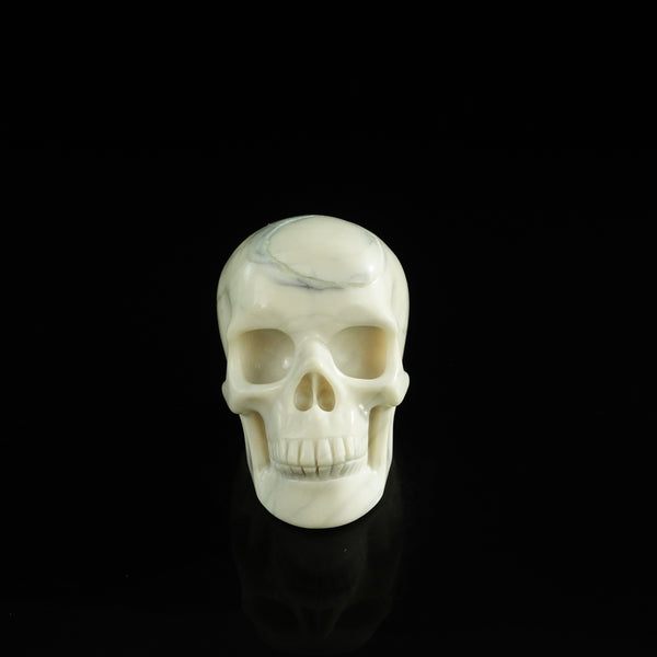 3.0" Ivory Jade Crystal Skull Carving - Unique Piece #IJ19