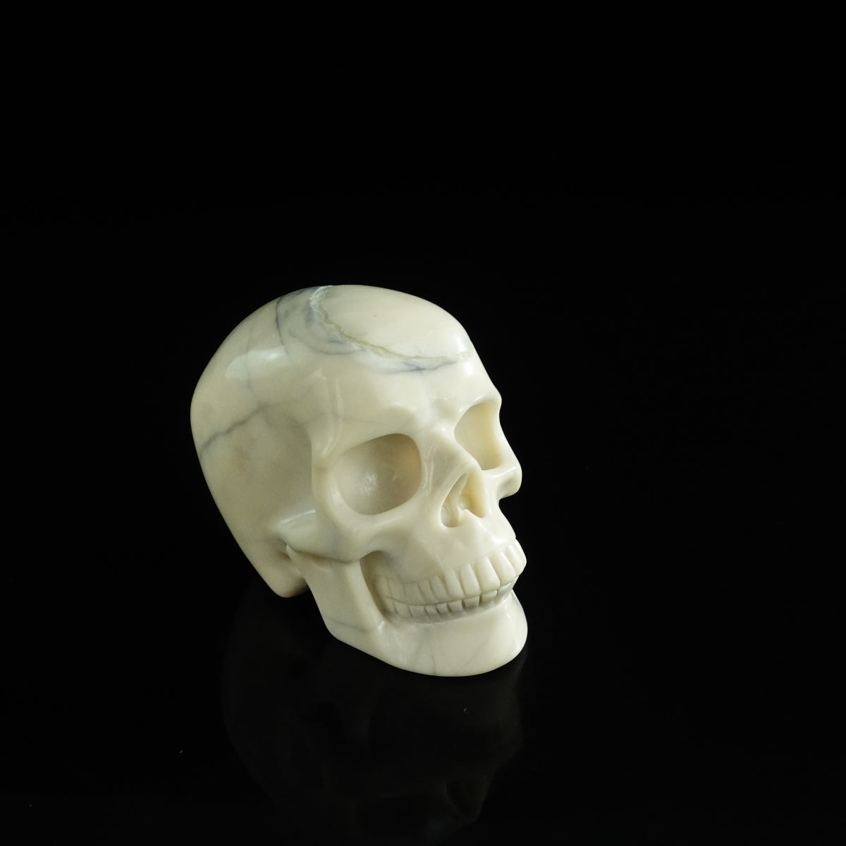 3.0" Ivory Jade Crystal Skull Carving - Unique Piece #IJ19
