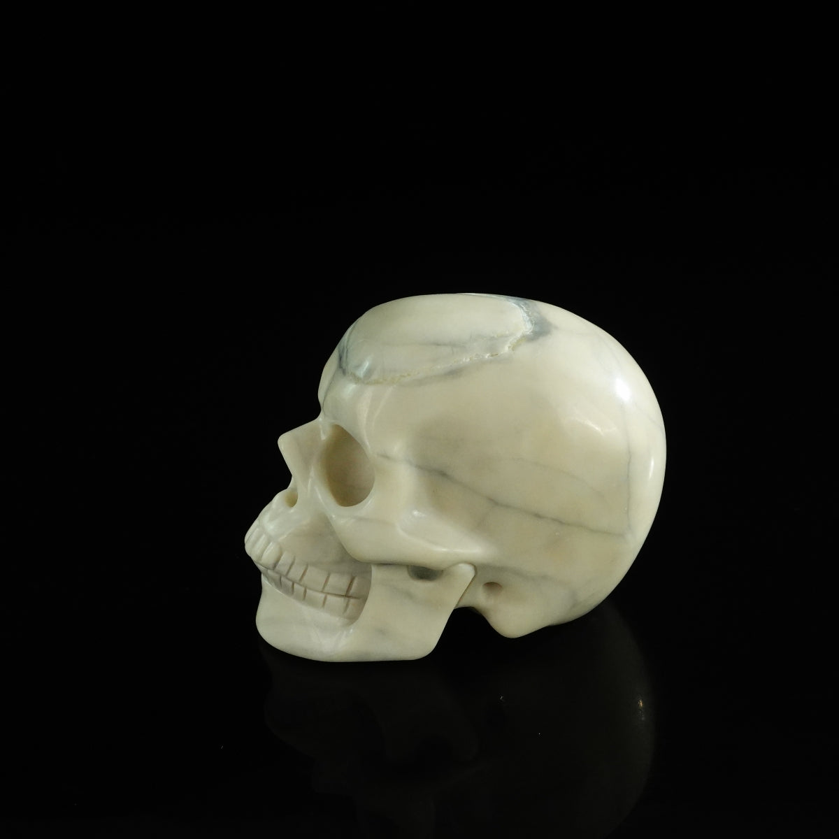 3.0" Ivory Jade Crystal Skull Carving - Unique Piece #IJ19