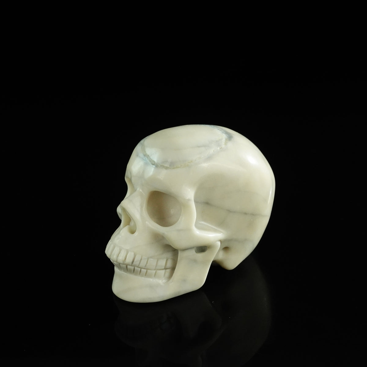 3.0" Ivory Jade Crystal Skull Carving - Unique Piece #IJ19
